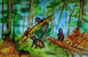 Мишки в лесу