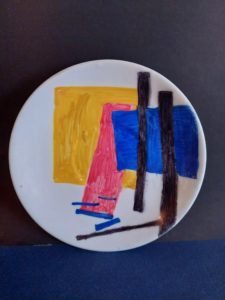 Казимир Малевич. Супрематизм. Работа на блюдце (фарфор).