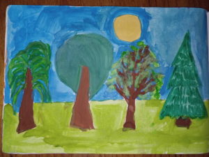 Деревья, акварель