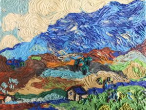 Альпий, горный пейзаж близ Сен-Реми” Ван Гог, пластилинография