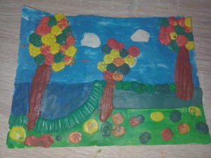 Дерево счастья, пластилинография