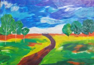 Пейзаж по мотиву А. Мещерского “Дорога в поле”