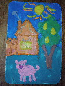 Русская деревня, пластилинография